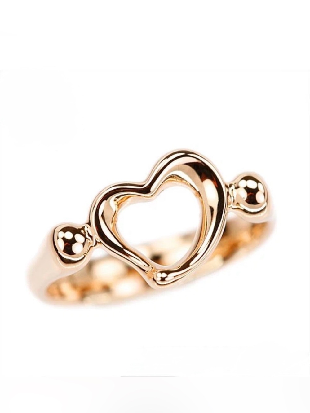 Tiffany & Co. Elsa Peretti Open Heart Ring 18K Rose Gold - Size 7.5